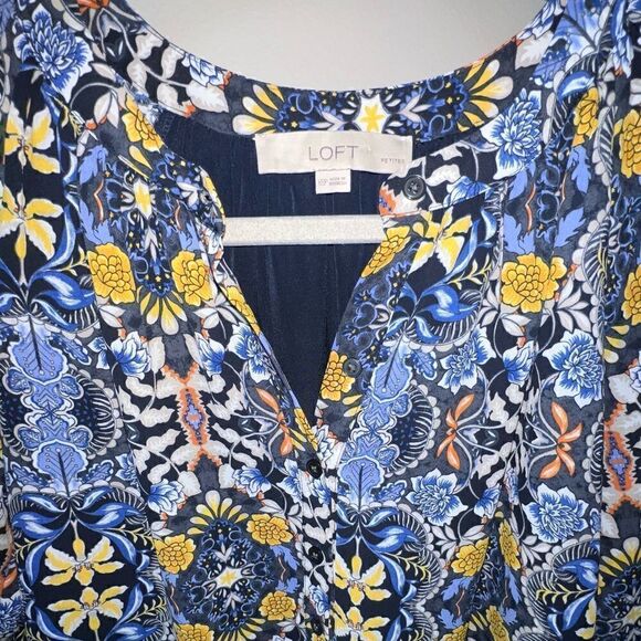 Loft Floral Ruffle Swing Dress - Sz XSP - Picture 4 of 16